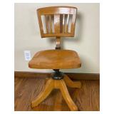 Antique Oak Swivel Office Chair