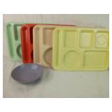 Vintage ABC Cafeteria Trays and Bowl