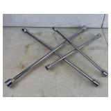 Two Steel Lug Nut Wrench Crosses