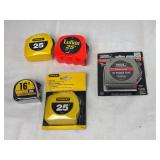 Lot of 5 Assorted Tape Measures