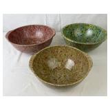 Three Vintage Confetti Melamine Bowls