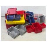 Assorted Plastic Storage Bins Lot