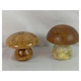 Two Vintage Alabaster Mushroom Figures