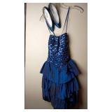 Vintage Sequin & Ruffle Formal Dress