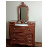 Victorian Marble Top Dresser w/ Mirror