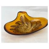 MCM Amber Art Glass Bowl