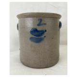 2-Gallon Cobalt Decorated Stoneware Crock