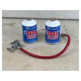 Two IDQ 134a Refrigerant Cans with Hose