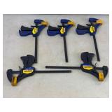 Lot of 5 Irwin Quick-Grip Bar Clamps