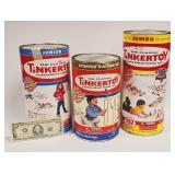 3 CLASSIC TINKERTOY, BUILDING TOYS + CONTAINERS