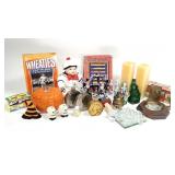 20+pc Prisms, Avon Bottles, Doll + more