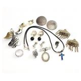 16pc Silver Tone Costume Jewelry