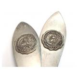 2) Sterling Silver DePauw Univ. Spoons 37.93 grams