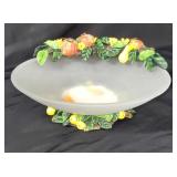 Fall Theme Frosted Glass Bowl, Dish in box