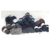 24pc YARN Skeins, Multi Colors, Black