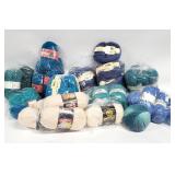 25pc YARN Skeins, Multi Colors, Blues, Greens