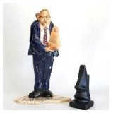 2pc Ceramic Nose Doctor Figurine, Sculpture