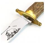 CASE XX Brass & Stag Handled Bowie Hunting KNIFE
