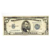 1934A $5 Silver Certificate Dollar Bill