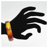 Vintage Brass w/ colored Bone Bangle Bracelet