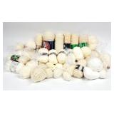 30+pc YARN White, Ivory, Tan Skeins