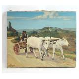 1930 Artist Signed P Agrusa Oil on Canvas Painting