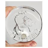 Vintage Dartington LEO Zodiac Glass Paperweight