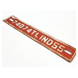1955 Indiana License Plate Registration Topper