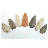 7pc Native American Indian Arrowheads