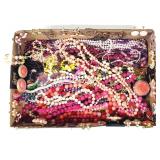 Vtg Estate Costume Jewelry 50+pc PINK, PURPLE Tone