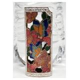 Vintage Chinese Cloisonne Floral BIC Lighter Cover