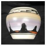 Nat. Am. Indian Judy Blkhorse Navajo Pottery Vase