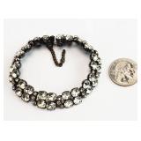 Sterling Silver Signed Rhinestone BRACELET as-is