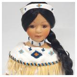 Porcelain Ceramic Native American Indian Girl Doll