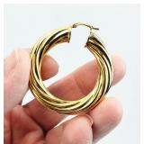 18K GOLD Plate Single Earring 12.63grams