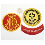 3pc NRA Treasurer Instructor Shirt Sleeve Patches