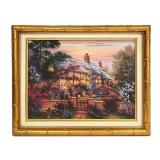 Gold Bamboo Framed Painting Print on Canvas
