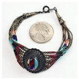 Navajo Sterling Silver Multi Strand Bracelet