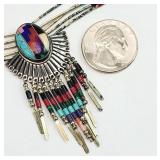 Navajo Sterling Silver Multi Strand Pend. Necklace
