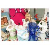 13pc Dolls, Planters, Shirley Temple Creamer +