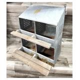 Vtg. 4 Hole Country Home Galvanized Chicken Coop