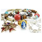 4pc Costume Jewelry, Ring, Necklace, Bracelet