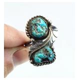 Southwest Navajo Silver Turquoise Ring