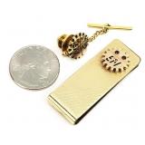New Progress Gold Filled, Gems Tie Tac, Money Clip