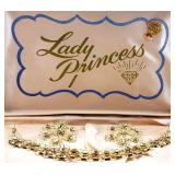 24K GOLD Plate Lady Princess Jewelry Set as-is