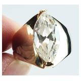 18K GE Gold Electroplate, Faux Diamond RING