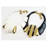 2) Vtg. Park Lane Acrylic, Lucite Choker Necklaces