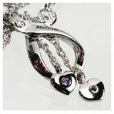 .925 Silver Pers. Birthstone Heart Pend. Necklace