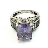 Sterling Silver .925 Amethyst Stone Ring - 7.22g