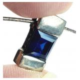 .925 Sterling Silver Necklace, Sapphire Pendant